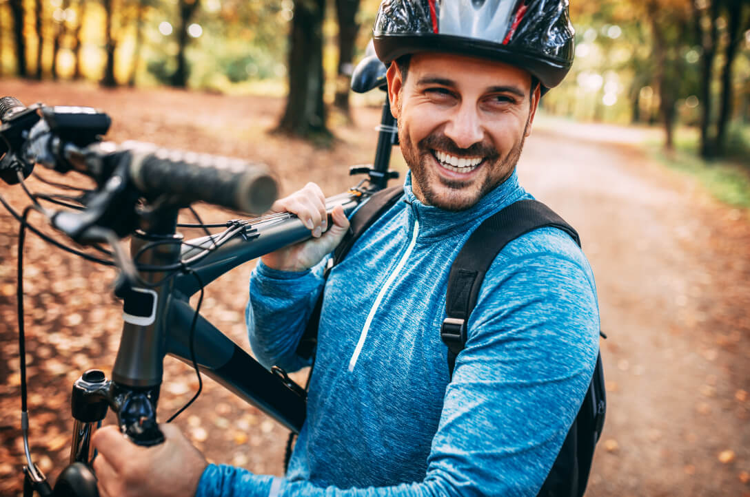 Orthopedic patient mountain bikes in Alaska