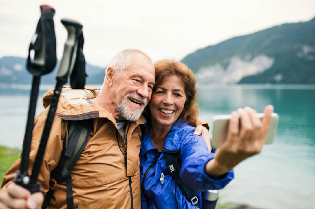Orthopedic patient takes selfie with husband while on an Alaskan hike